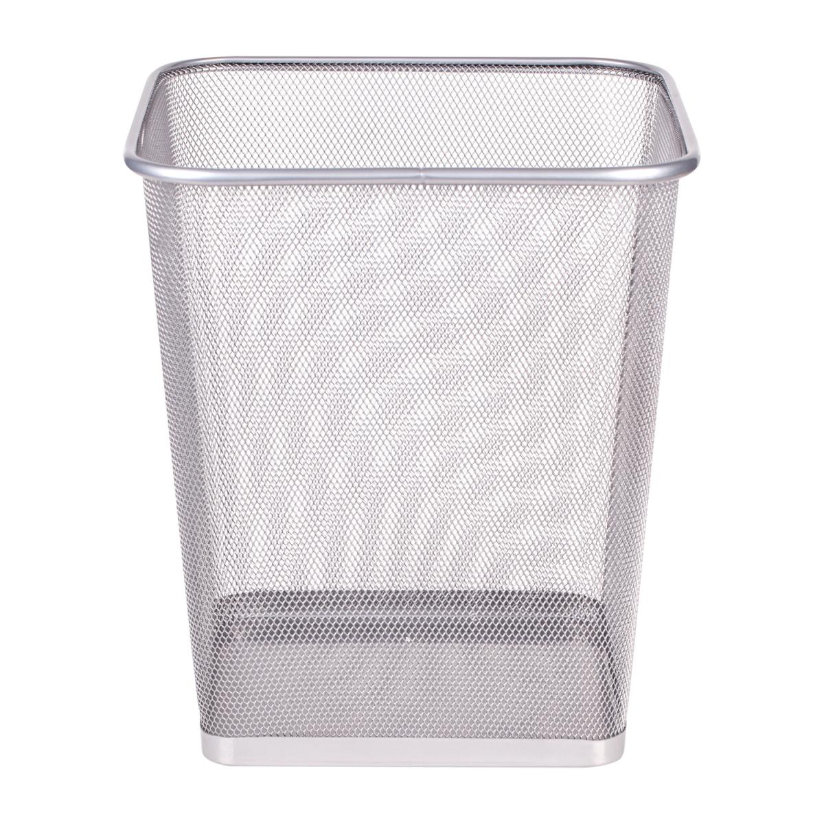 Apollo Square Mesh Waste Paper Basket - Silver – image 2