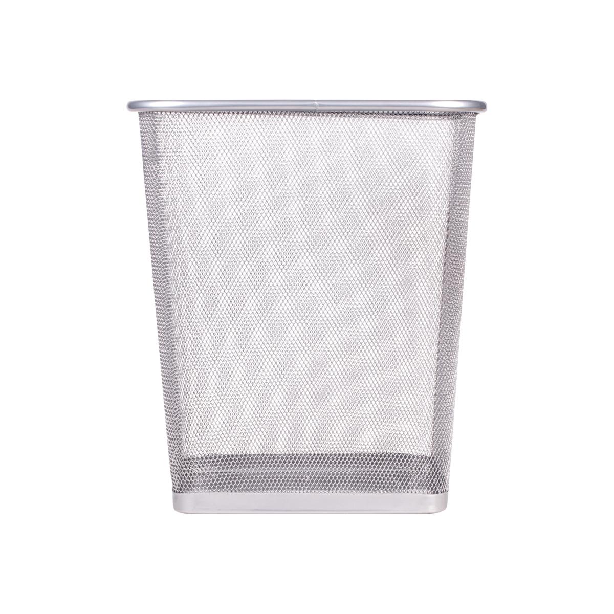 Apollo Square Mesh Waste Paper Basket - Silver – image 1