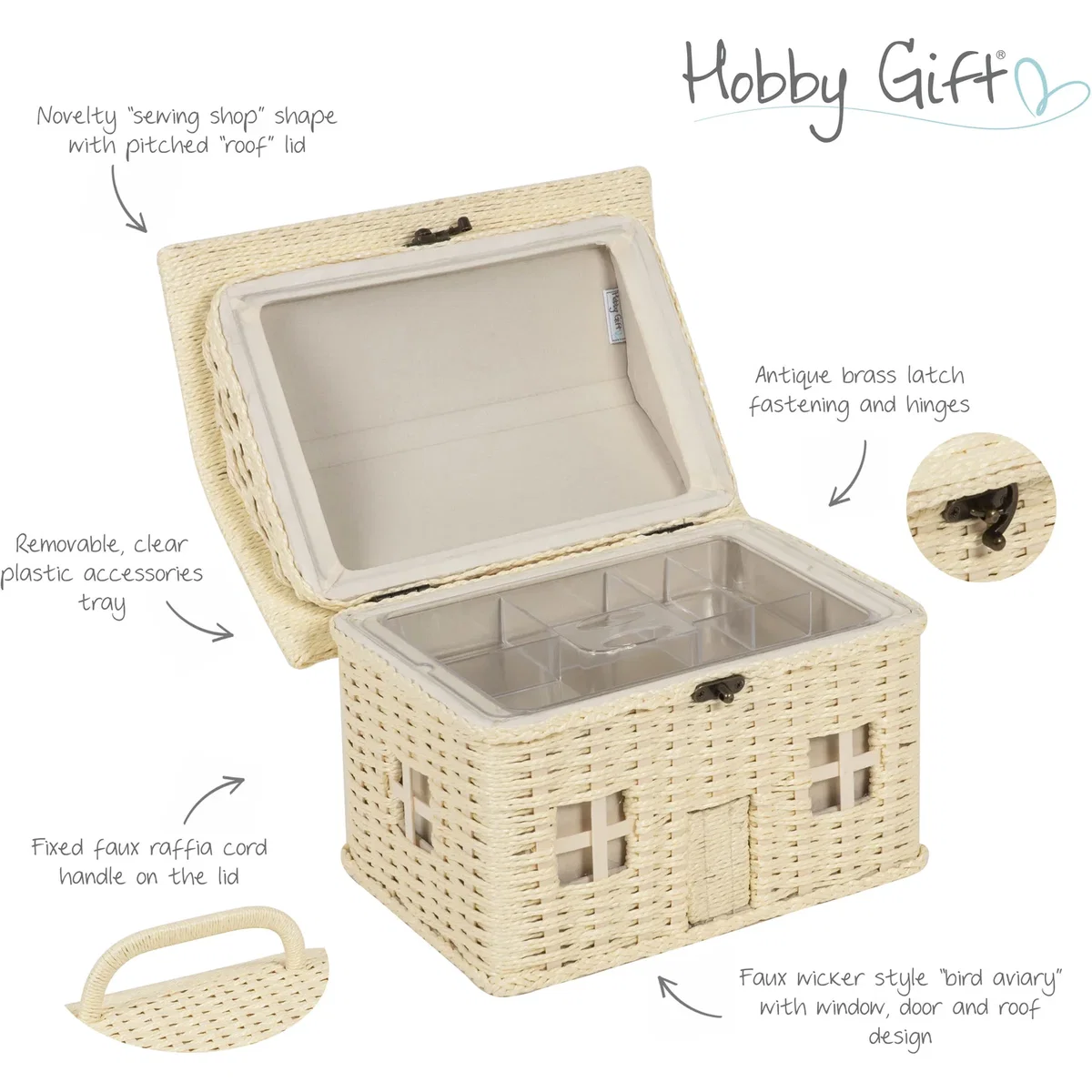 Novelty Wicker Bird Sewing Storage Box - Hobby Gift – image 2