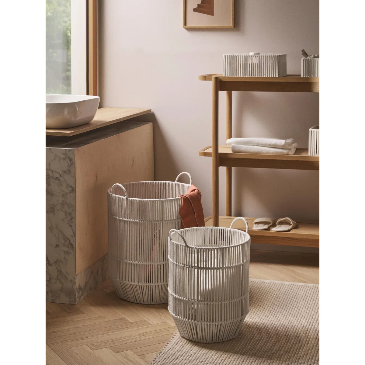 Handwoven Rope Laundry Baskets Gabe, Set of 2 – image 2