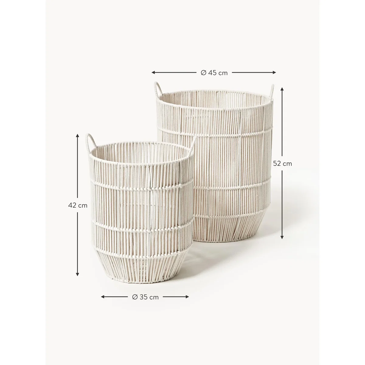 Handwoven Rope Laundry Baskets Gabe, Set of 2 – image 9