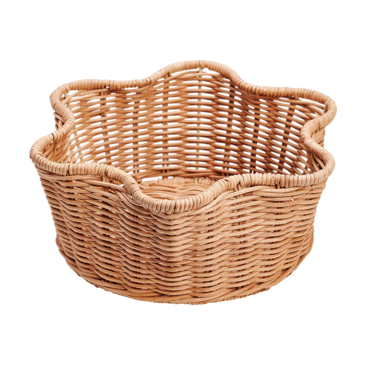 Rattan Bread Basket Scallop