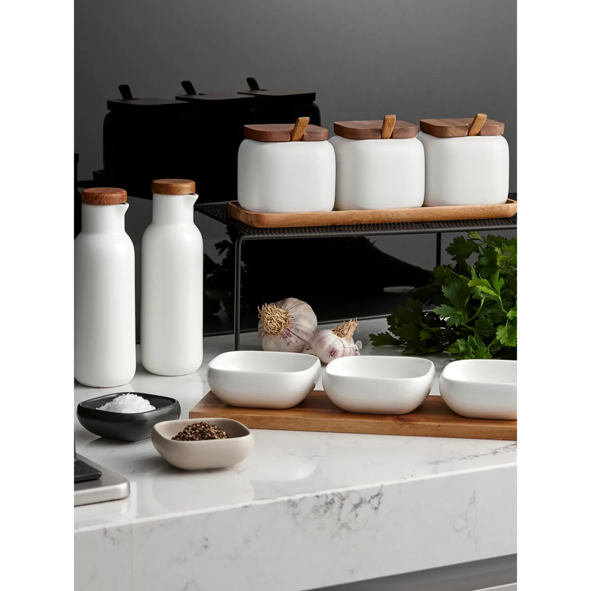 Storage Boxes Essentials with Serving Tray, Set of 4 – image 2