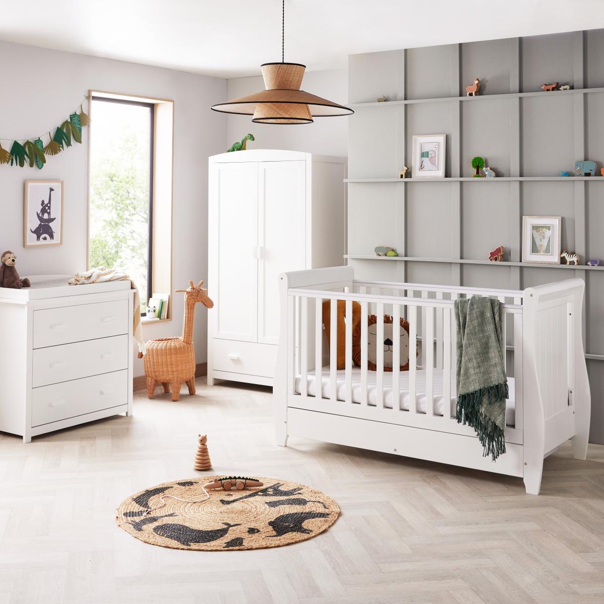 Babymore Stella 3 Piece Nursery Furniture Set White – image 1
