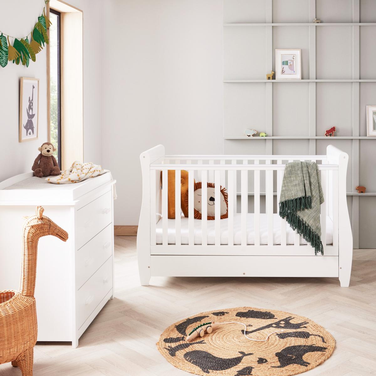 Babymore Stella 2 Piece Nursery Furniture Set White – image 2