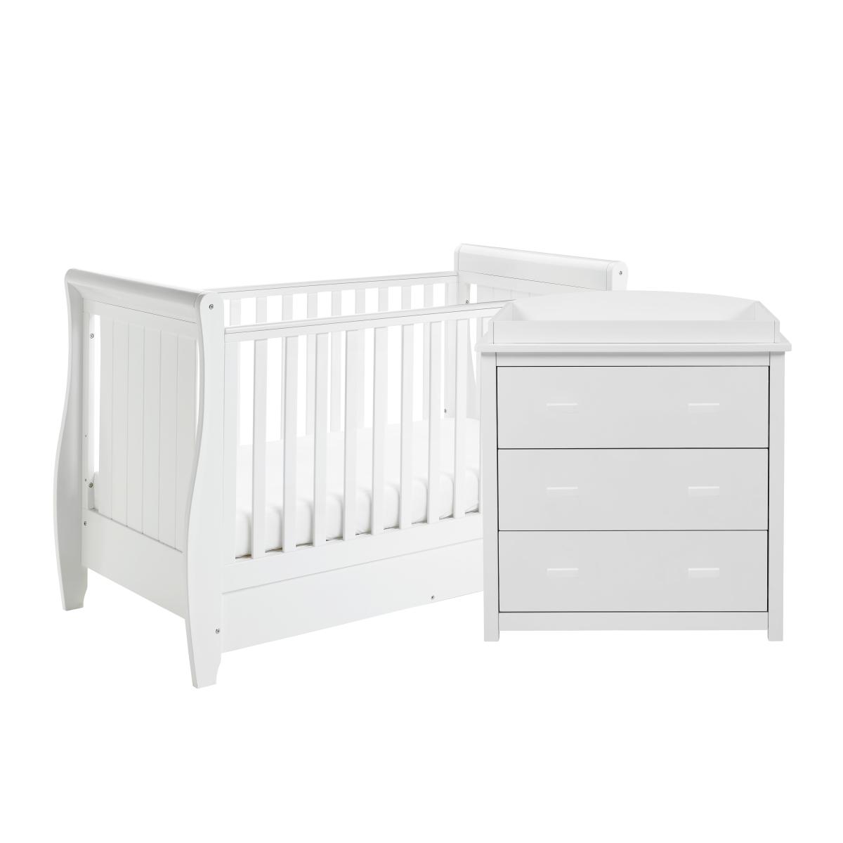 Babymore Stella 2 Piece Nursery Furniture Set White – image 5