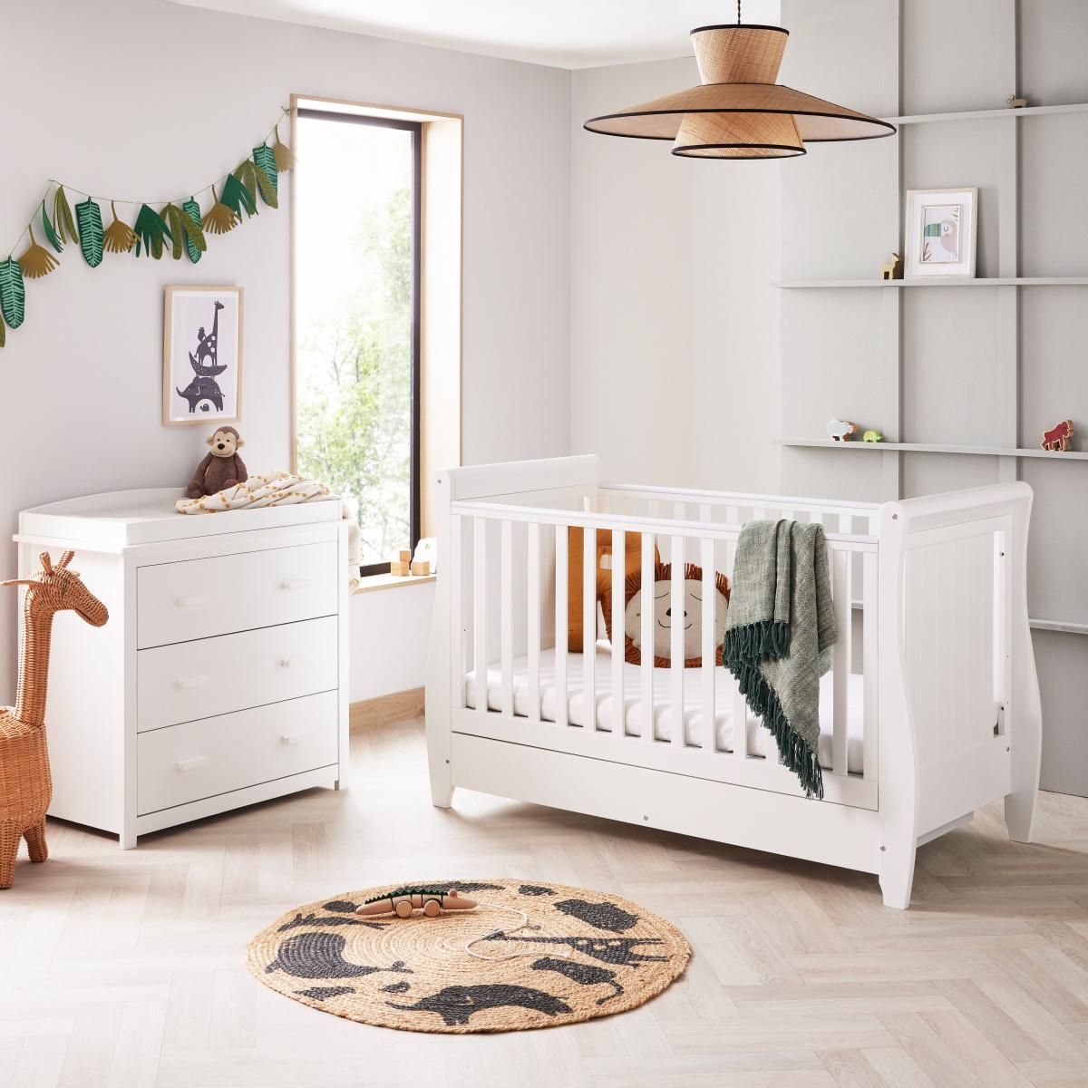Babymore Stella 2 Piece Nursery Furniture Set White – image 1