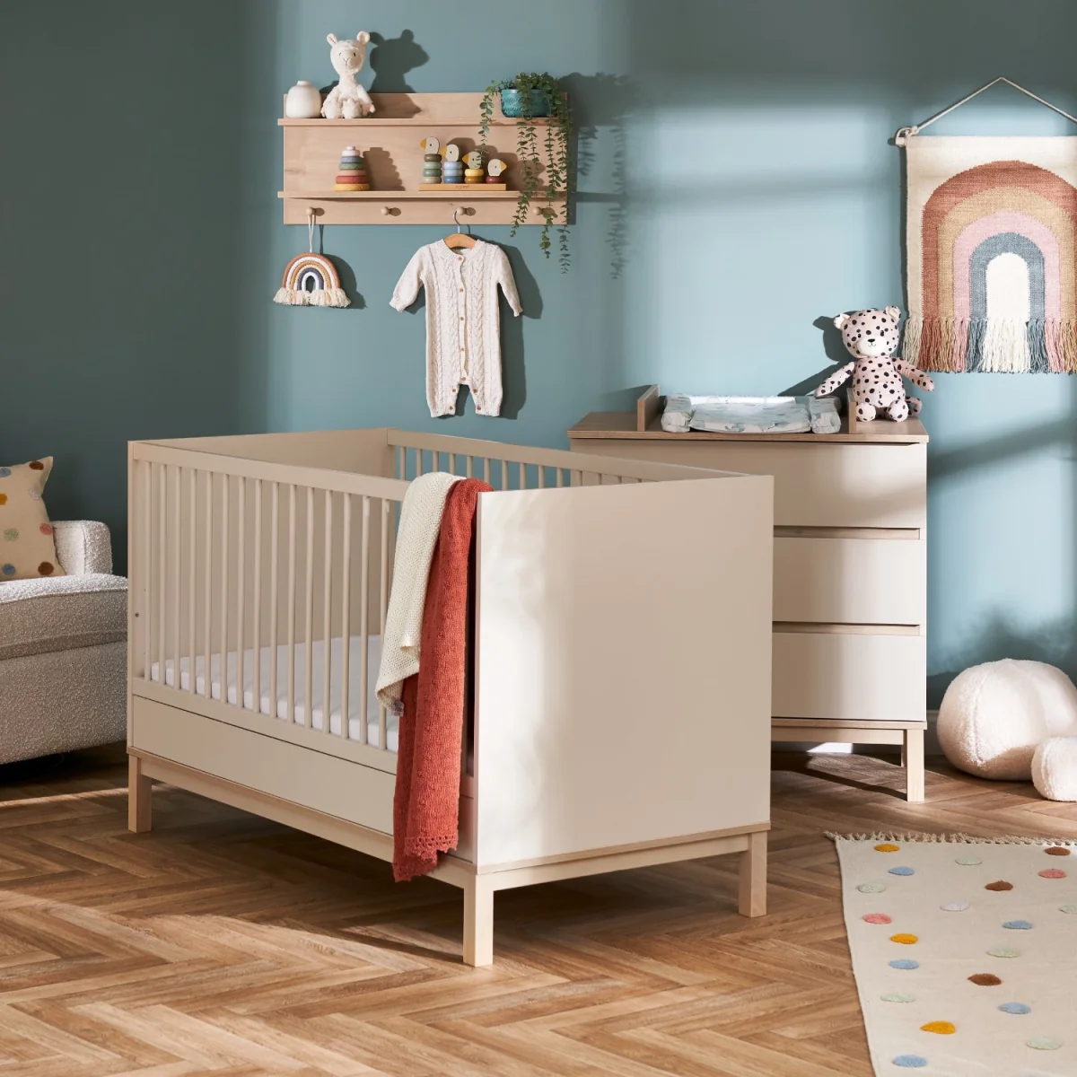 Satin Mini 2 Piece Nursery Furniture Set - Cot Bed and Changing Table - Astrid - Obaby – image 3