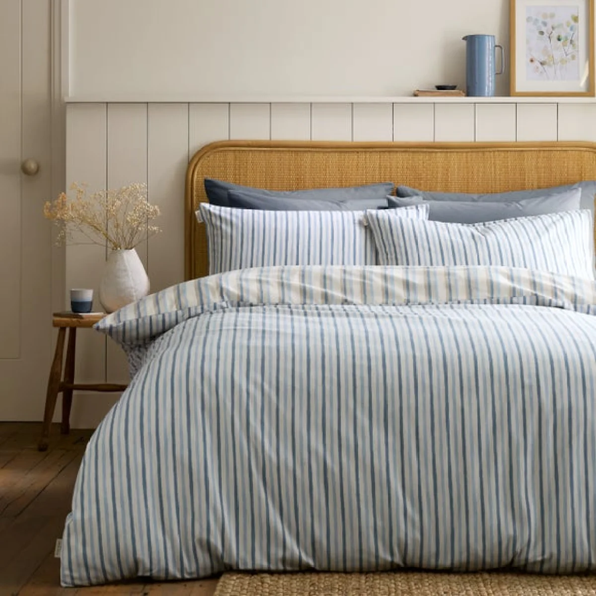 Emily Bond Brushed Somerset Stripe 100% Cotton Duvet Cover & Pillowcase Set – image 2