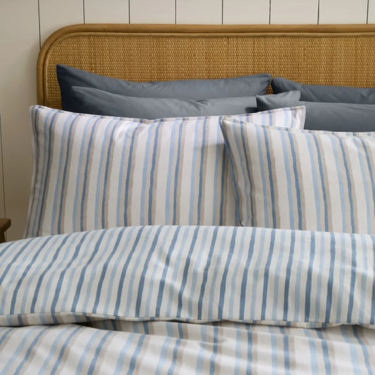 Emily Bond Brushed Somerset Stripe 100% Cotton Duvet Cover & Pillowcase Set – image 5