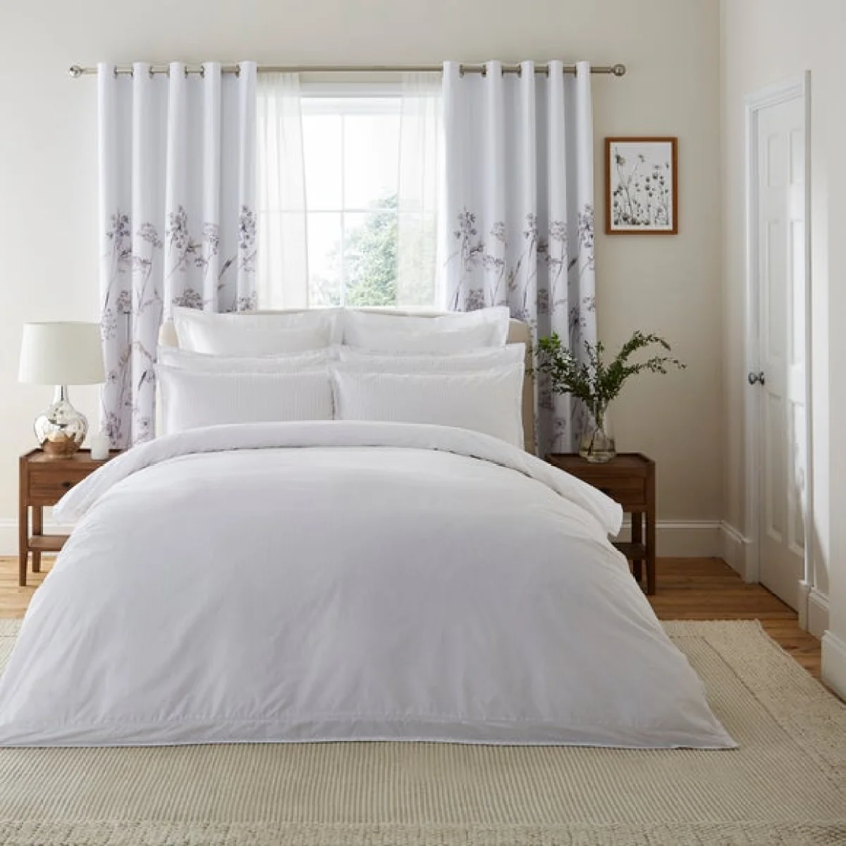 Dorma Purity Meadow Mauve 100% Cotton Duvet Cover & Pillowcase Set Mauve – image 3