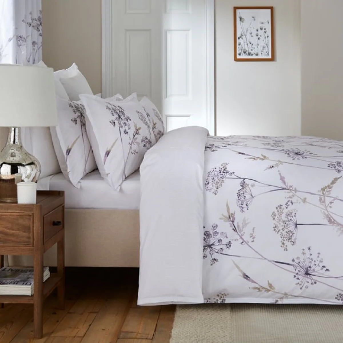 Dorma Purity Meadow Mauve 100% Cotton Duvet Cover & Pillowcase Set Mauve – image 5
