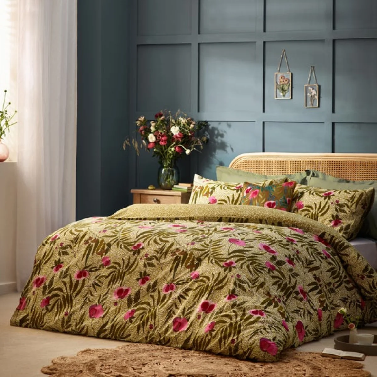 Wylder Nature House of Bloom Poppy Duvet Cover & Pillowcase Set Sage – image 3