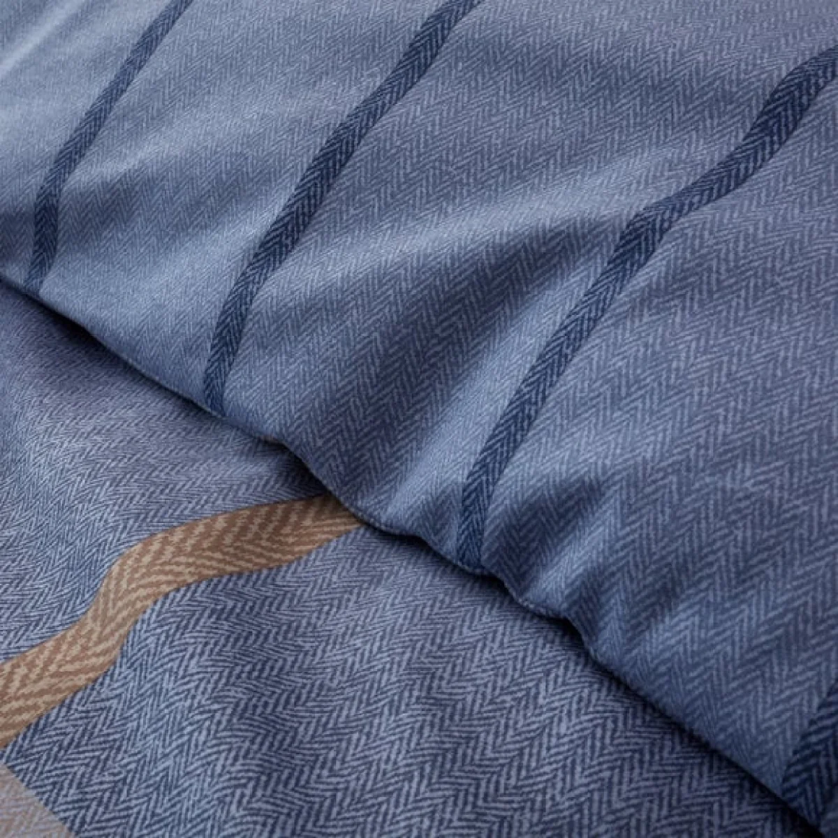Catherine Lansfield Melrose Tweed 100% Brushed Cotton Duvet Cover & Pillowcase Set Blue – image 4