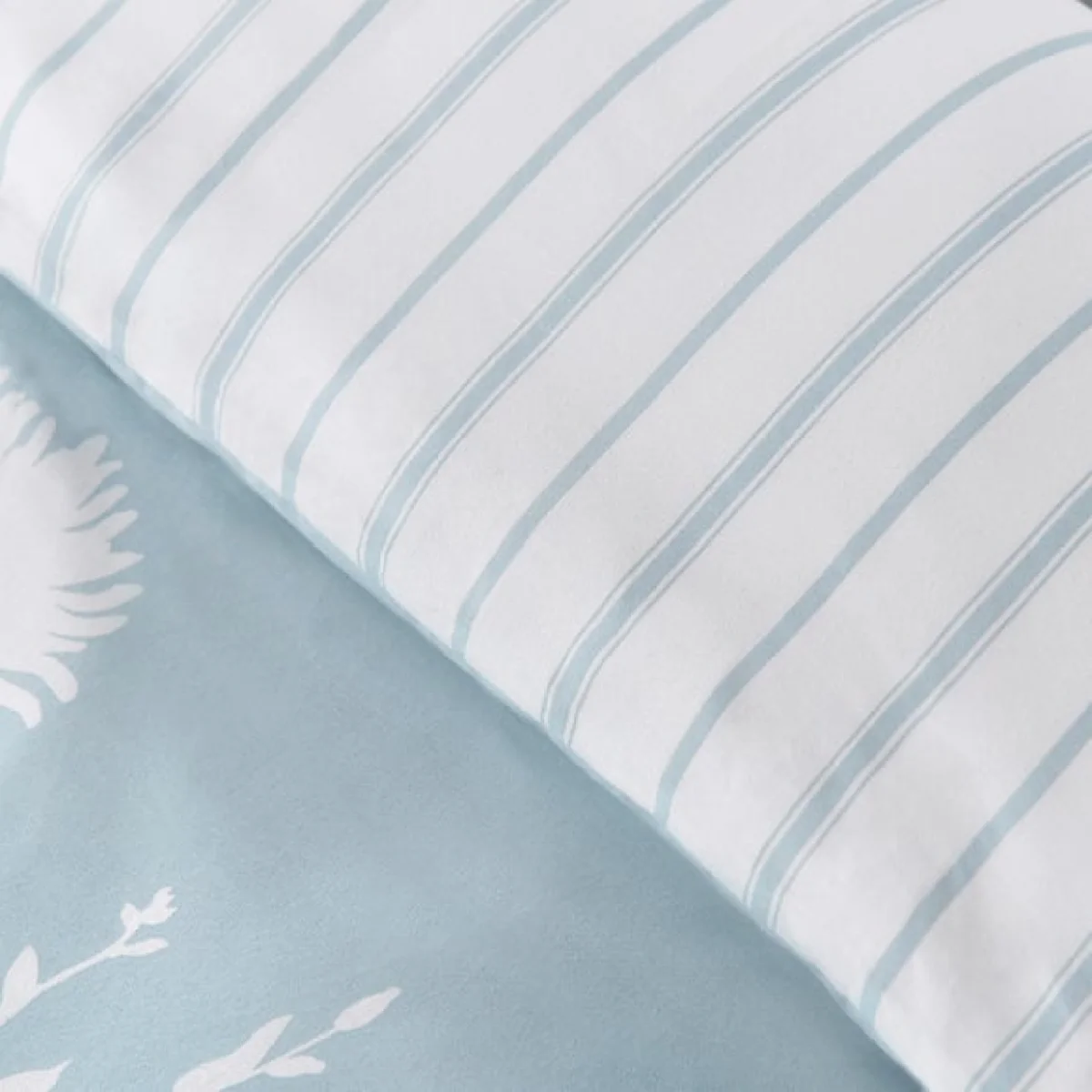 Catherine Lansfield Meadowsweet Floral Reversible Blue Duvet Cover & Pillowcase Set Blue – image 4