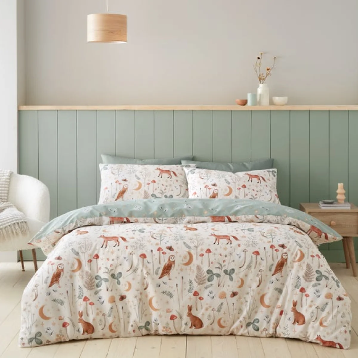 Catherine Lansfield Enchanted Twilight Natural Duvet Cover and Pillowcase Set Natural – image 1