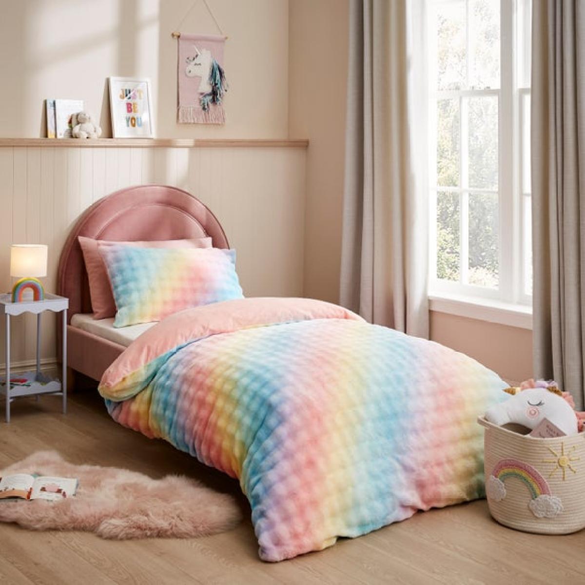 Pastel Ombre Bubble Fleece Duvet Cover and Pillowcase Set – image 2