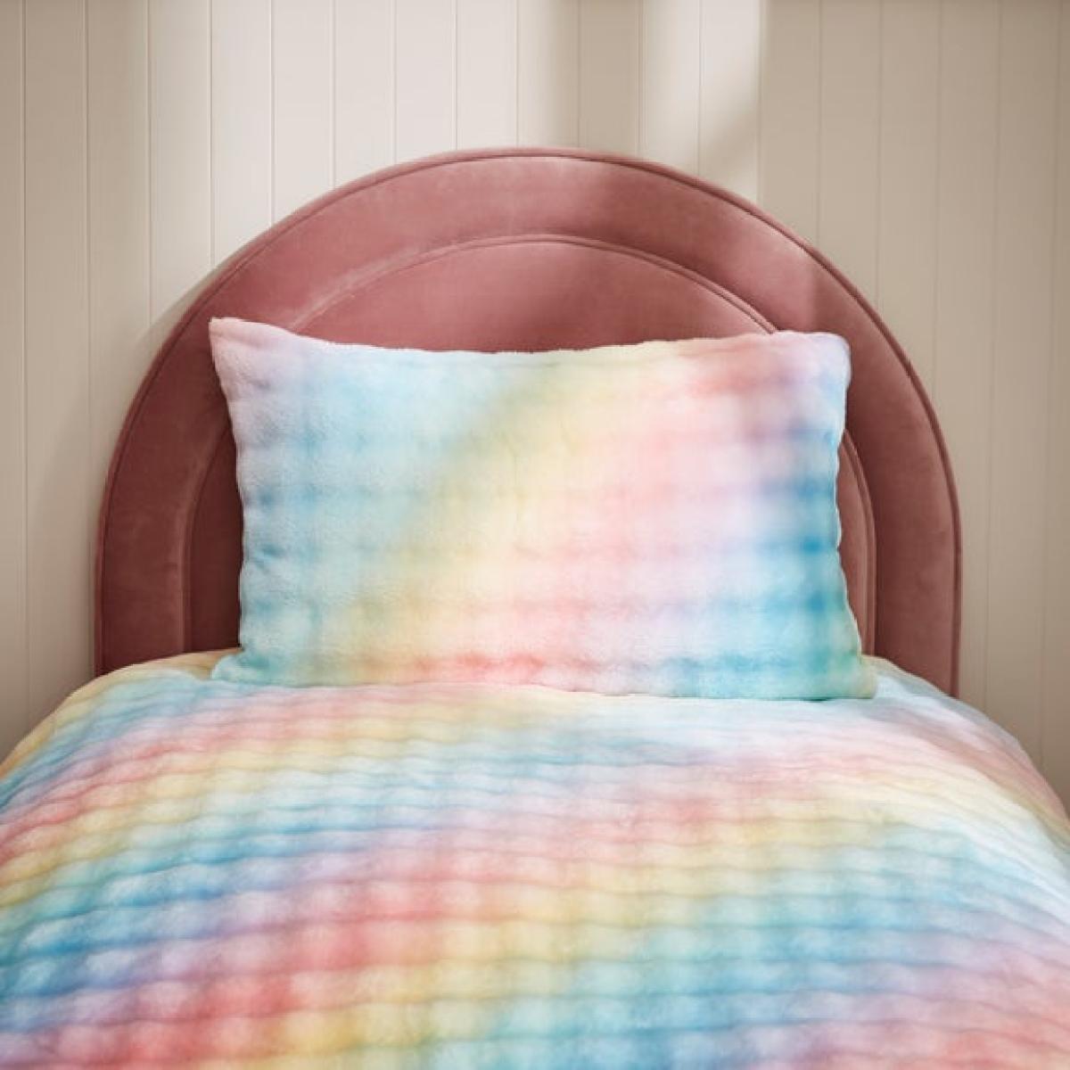 Pastel Ombre Bubble Fleece Duvet Cover and Pillowcase Set – image 3