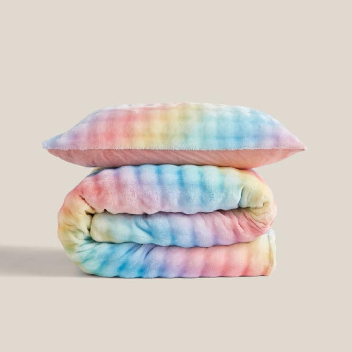 Pastel Ombre Bubble Fleece Duvet Cover and Pillowcase Set – image 5