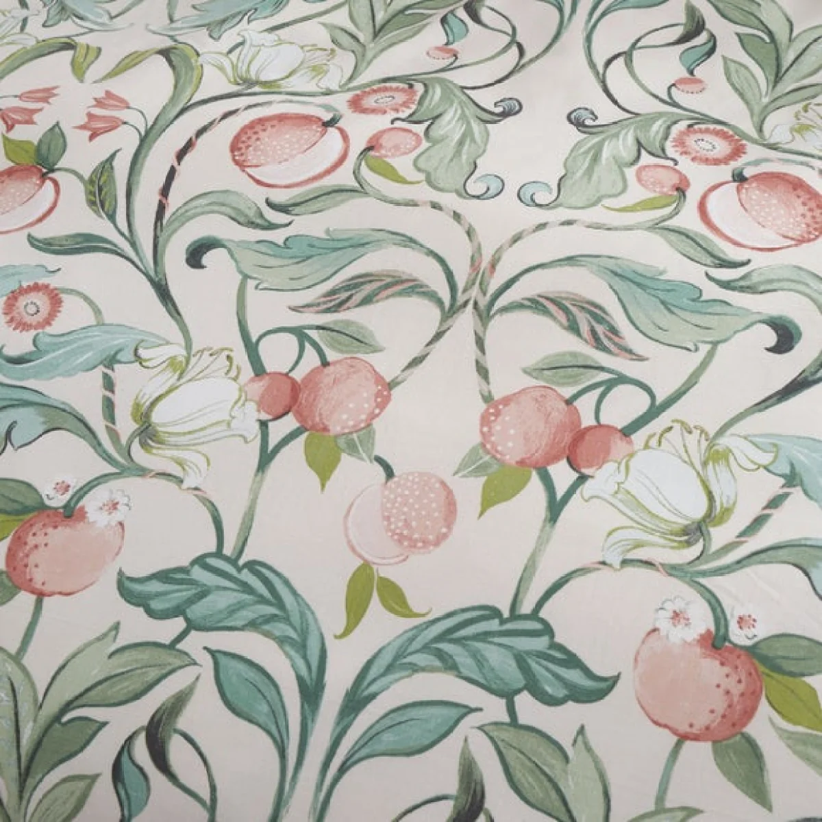 Catherine Lansfield Clarence Floral Reversible Natural Duvet Cover & Pillowcase Set Natural – image 4