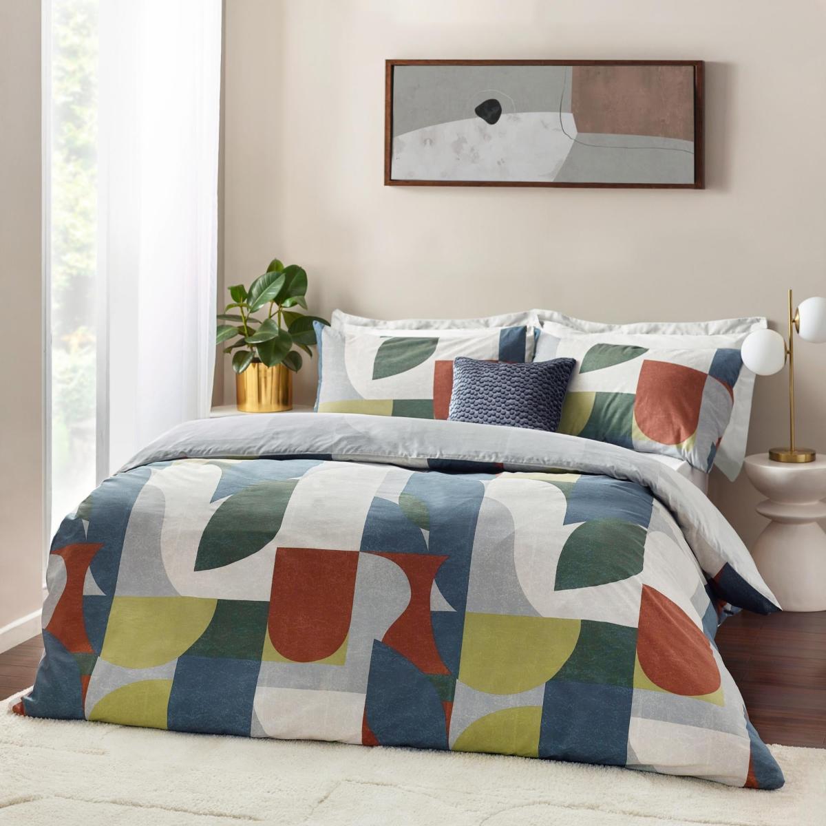 Hoem Siresa Reversible Duvet Cover and Pillowcase Set MultiColoured – image 2