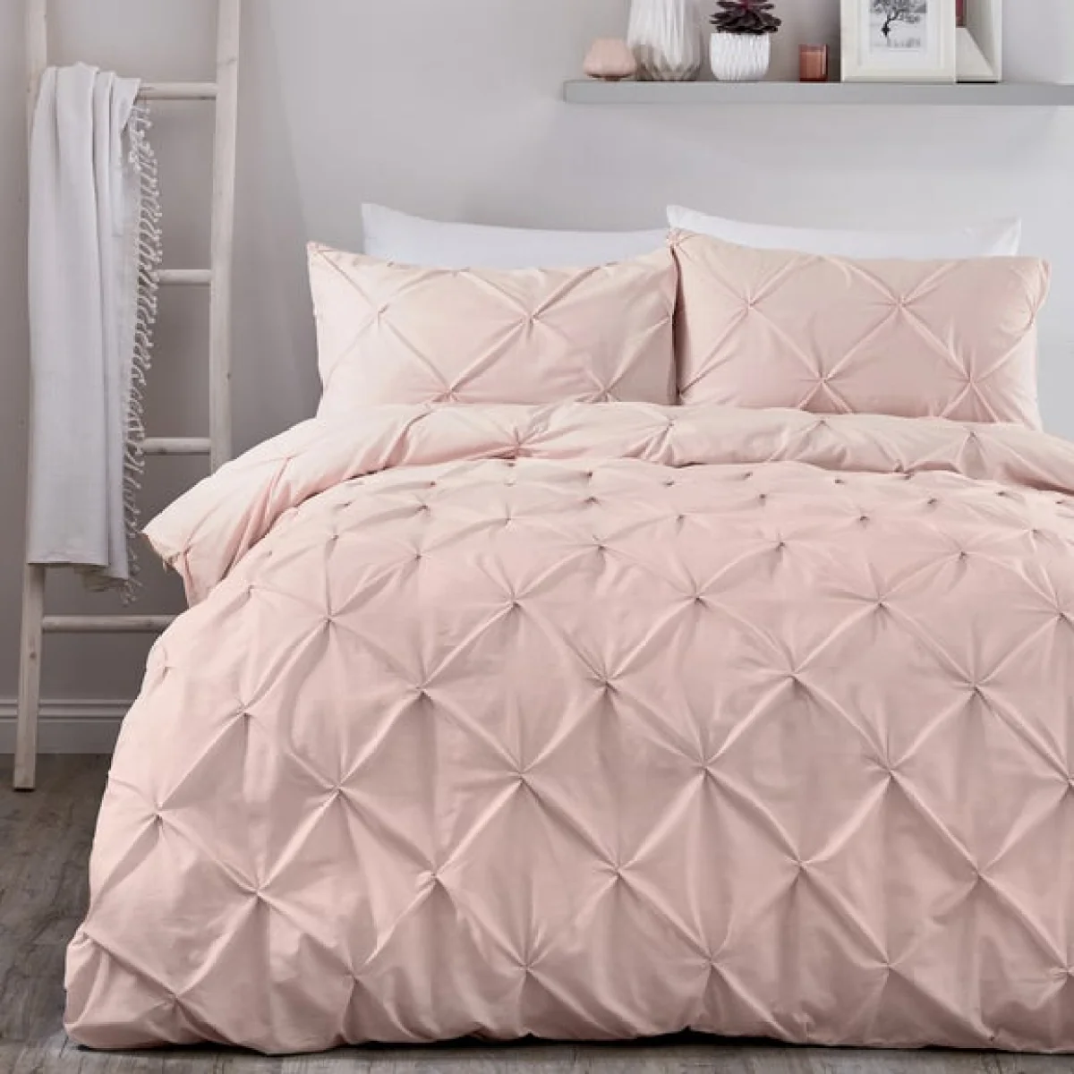 Lara Duvet Cover and Pillowcase Set Blush Pink Blush (Pink) – image 1