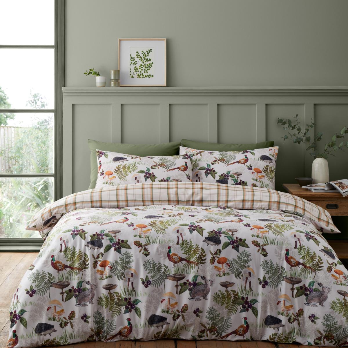 Catherine Lansfield Soft Velvet Woodland Walk Duvet Cover and Pillowcase Set – image 2