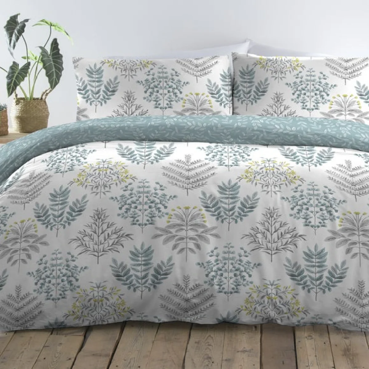 Emily Easy Care Duck Egg Duvet Cover and Pillowcase Set Duck Egg (Blue) – image 1