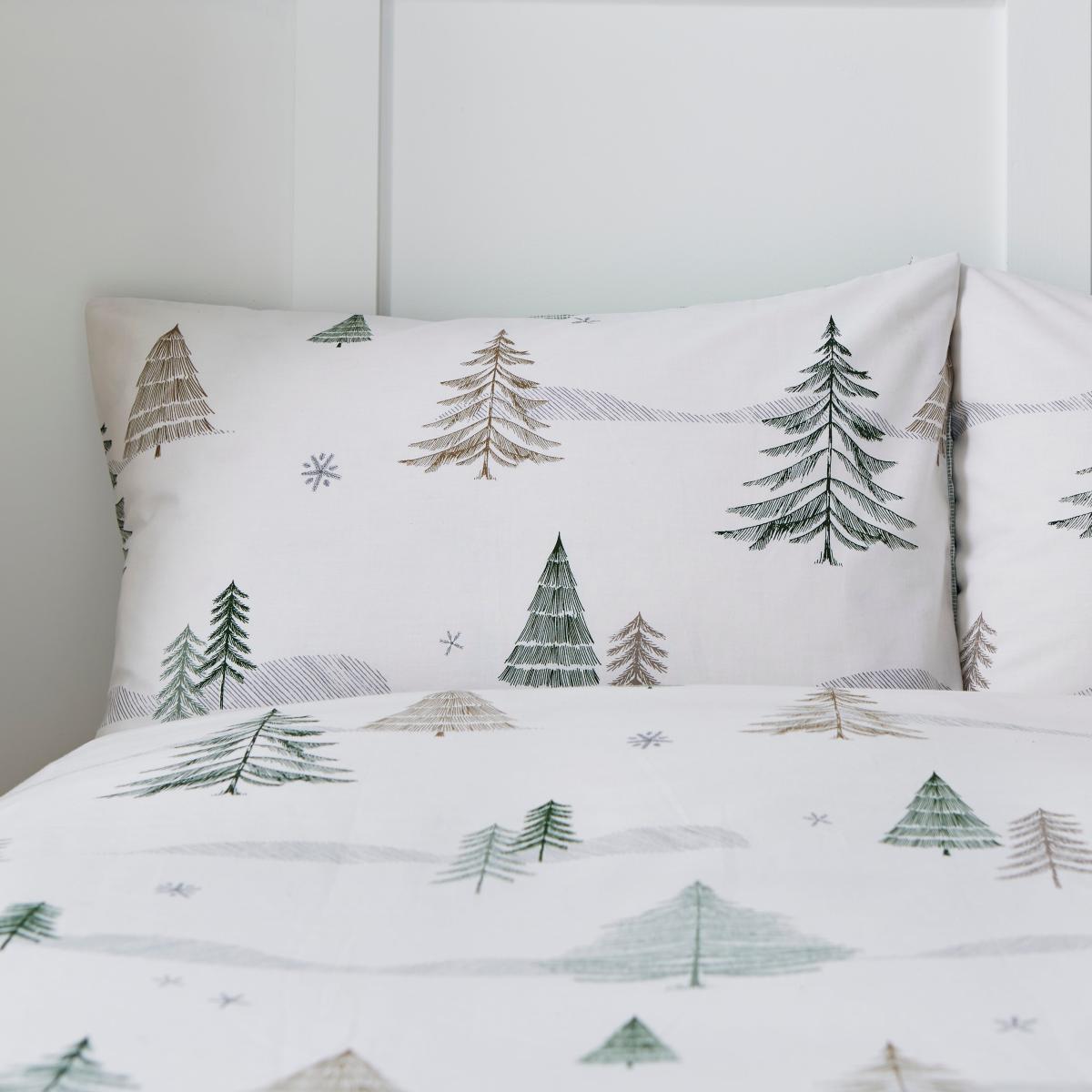 Pine Forest Cosy Easycare Duvet Cover and Pillowcase Set Natural – image 2