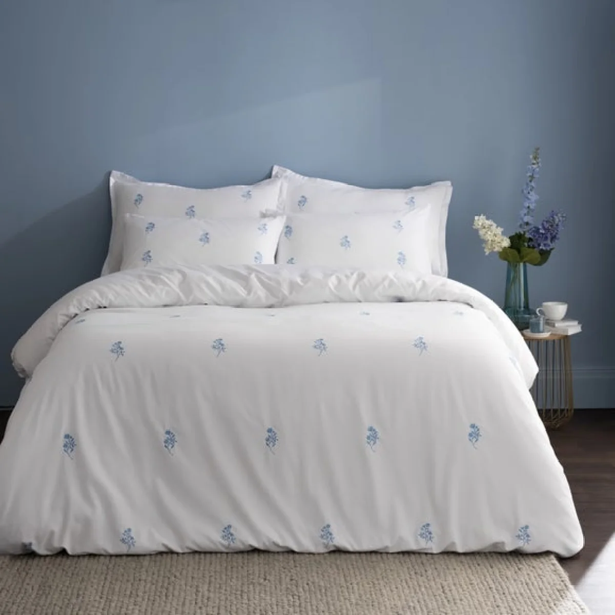 Izara Embroidered Microfibre Duvet Cover & Pillowcase Set – image 2