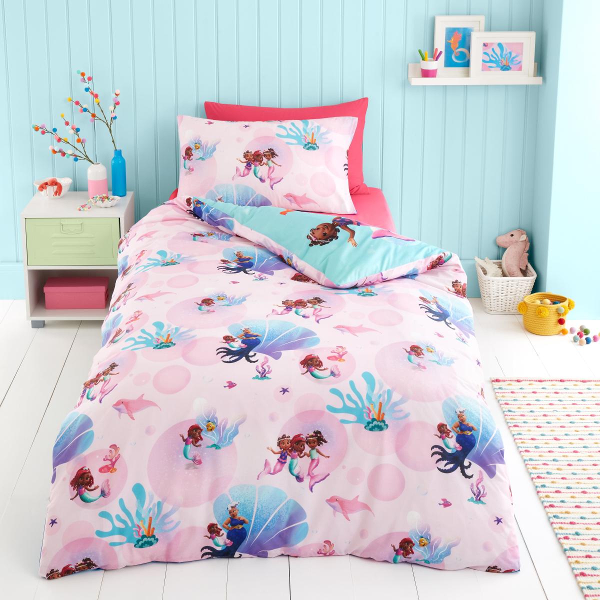 Preschool Ariel Duvet Cover and Pillowcase Set Blue – image 3