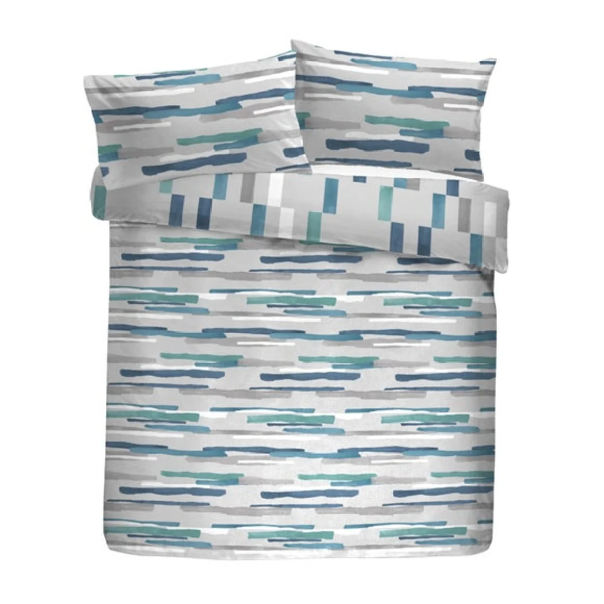 Clifton Duvet Cover and Pillowcase Set Teal Teal (Blue) – image 3