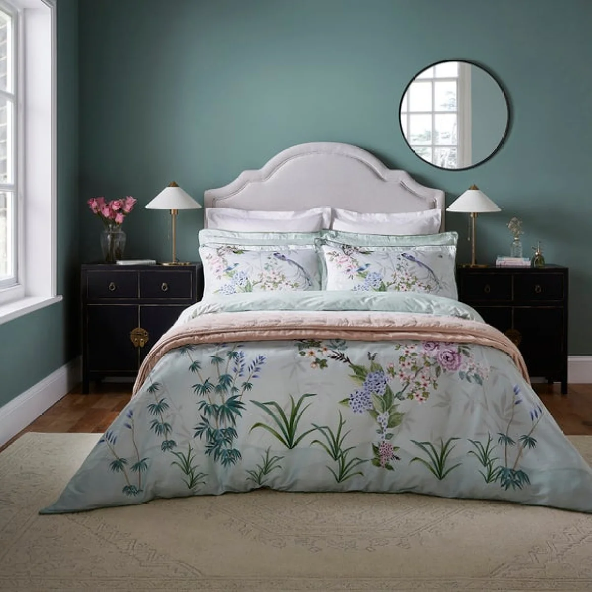 Dorma Love Bird Cotton Duvet Cover and Pillowcase Set Green – image 5