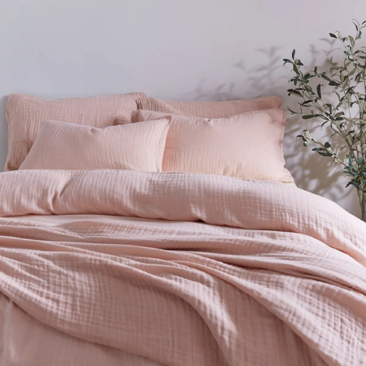 Cotton Muslin Duvet Cover Set Blush – image 2