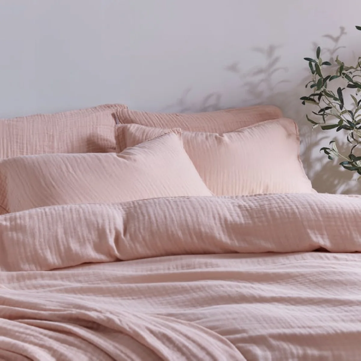 Cotton Muslin Duvet Cover Set Blush – image 3