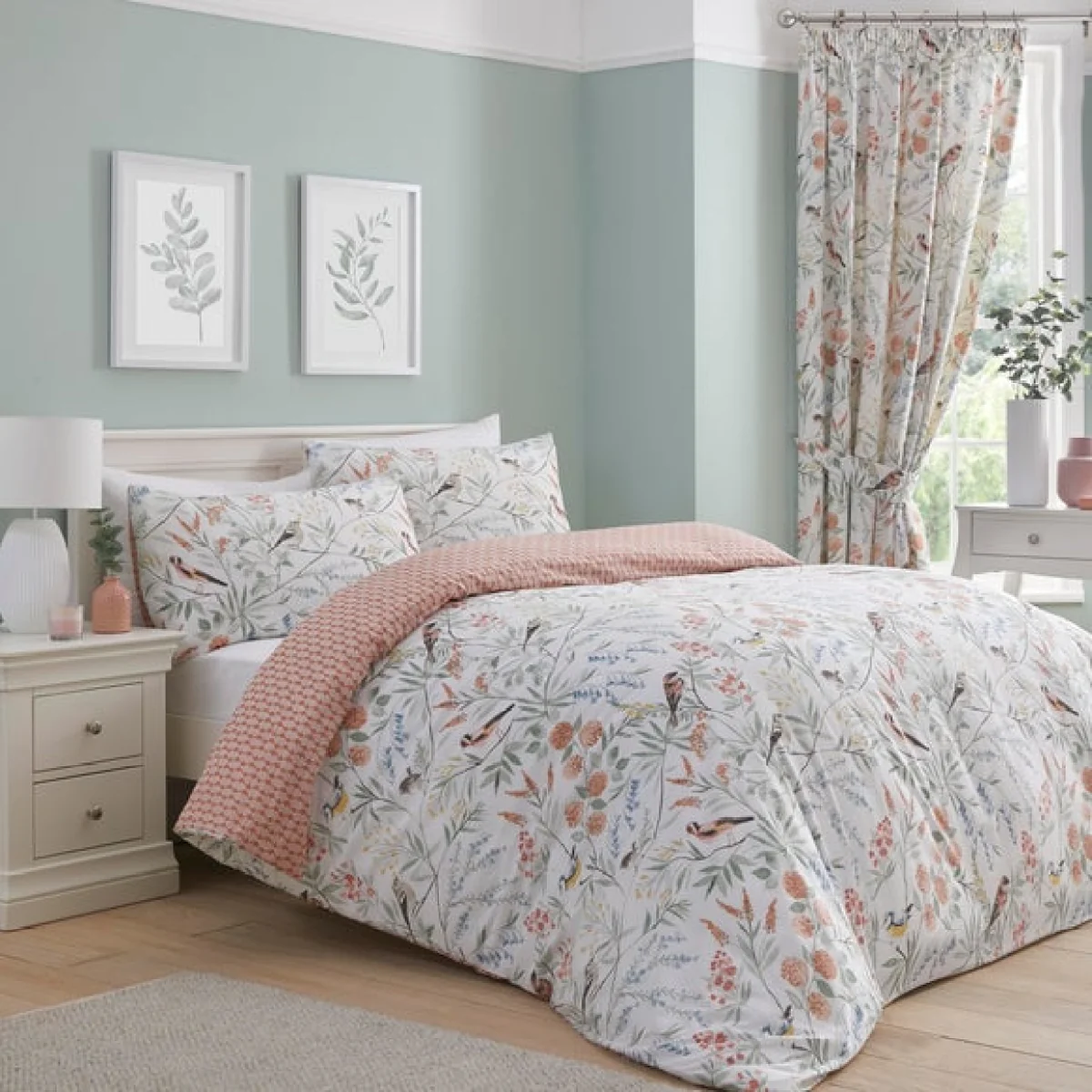 Caraway Reversible Terracotta Duvet Cover and Pillowcase Set Terracotta – image 1
