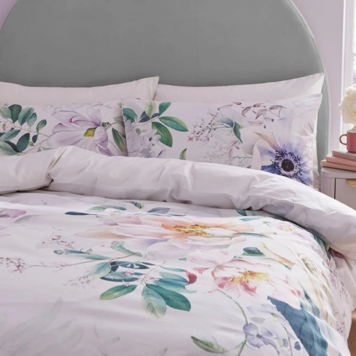 Tansy Floral Duvet Cover Set Off-White – image 2