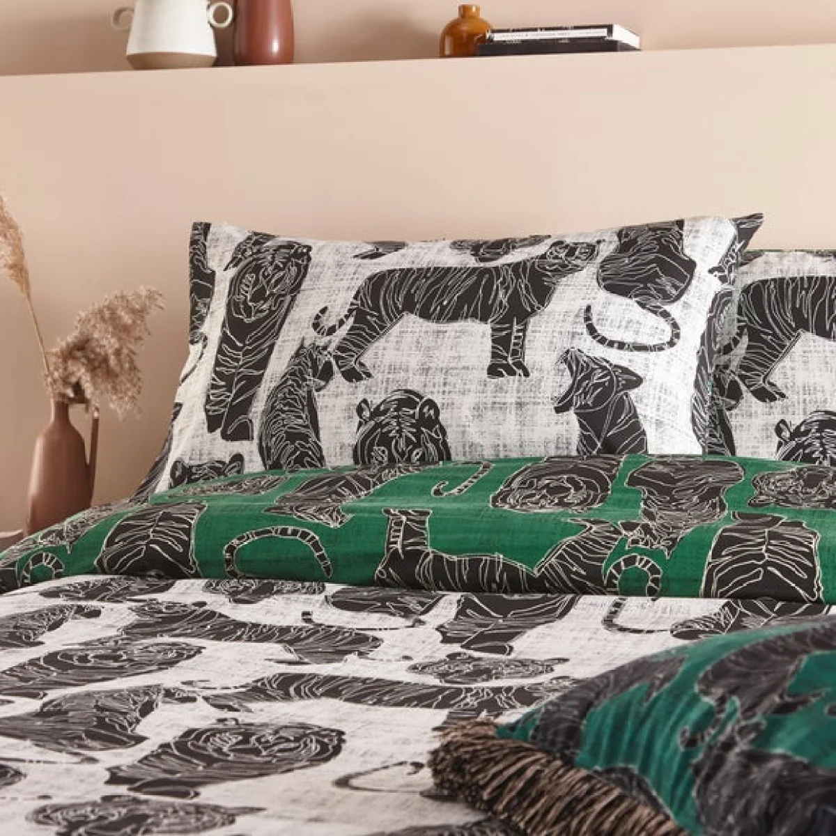 furn. Wildcat Duvet Cover Set Jungle Green Green – image 5