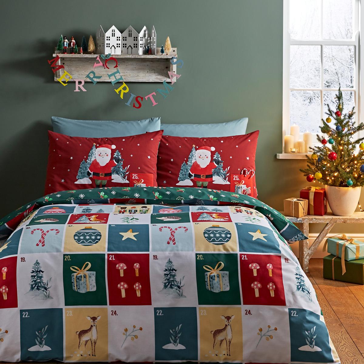 Catherine Lansfield Christmas Advent Calendar Duvet Cover and Pillowcase Set – image 2
