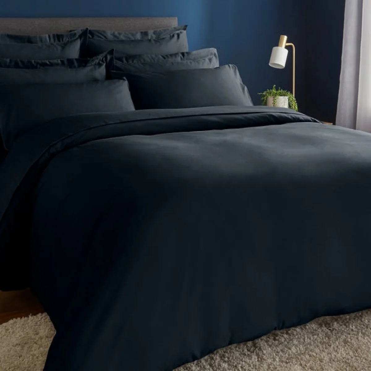 Fogarty Soft Touch Duvet Cover and Pillowcase Set Luxe Navy – image 3