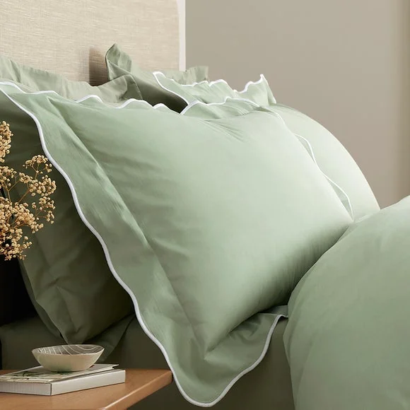 Appletree Boutique Scallop Edge 200 Thread Count 100% Cotton Duvet Cover & Pillowcase Set – image 2