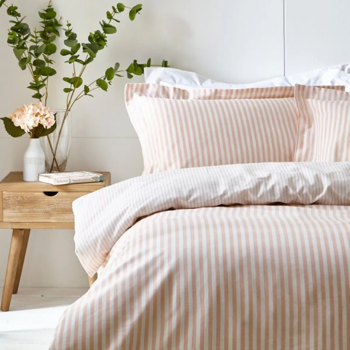 The Linen Yard Hebden Blush 100% Cotton Duvet Cover & Pillowcase Set Blush – image 3