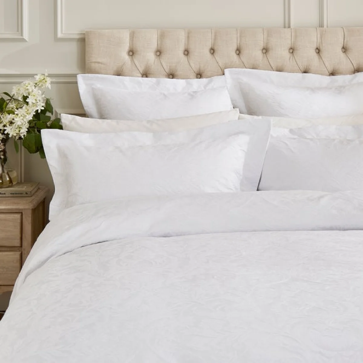 Dorma Winchester White Duvet Cover & Pillowcase Set White – image 2