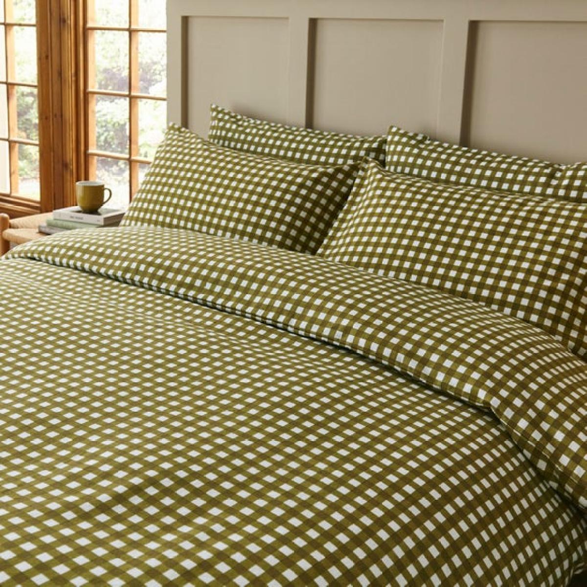 Maeva Gingham Brushed Cotton Duvet Cover & Pillowcase Set – image 4