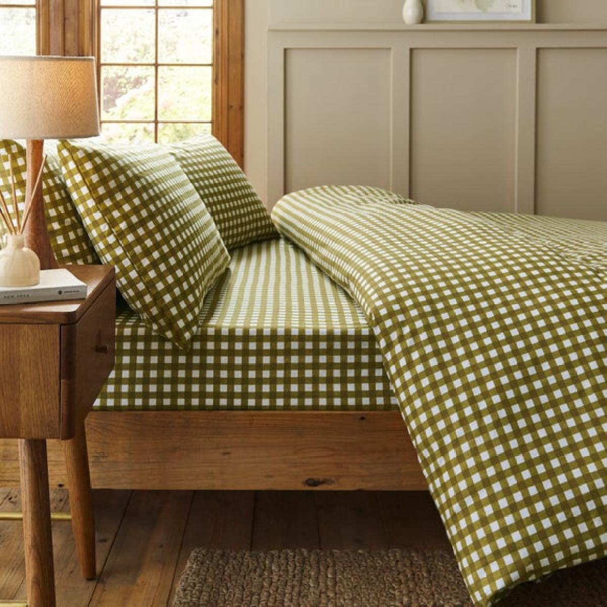 Maeva Gingham Brushed Cotton Duvet Cover & Pillowcase Set – image 6
