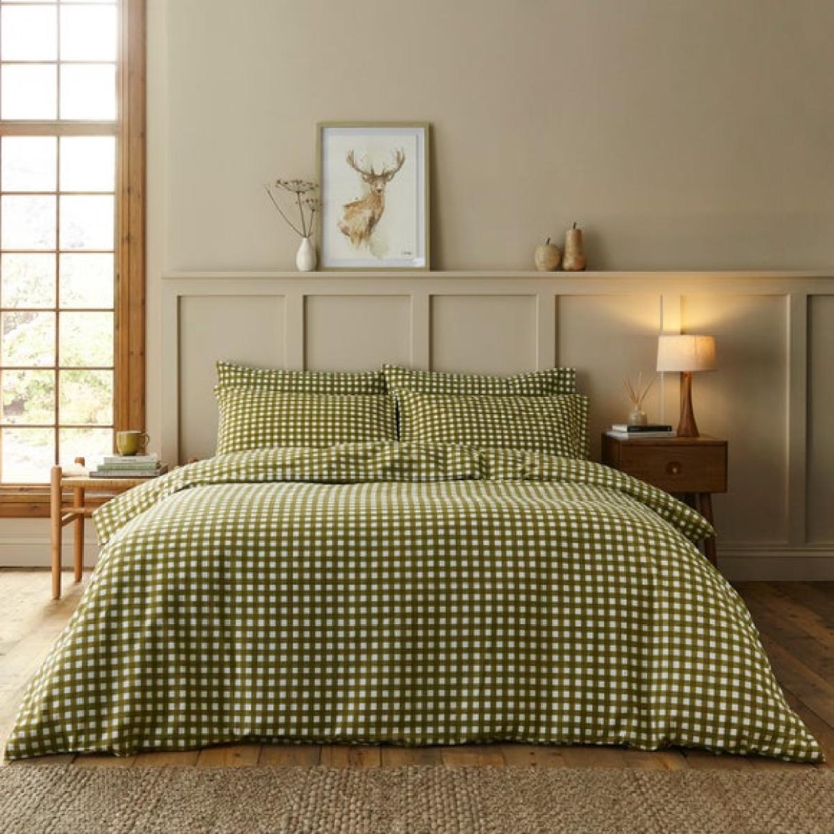 Maeva Gingham Brushed Cotton Duvet Cover & Pillowcase Set – image 1