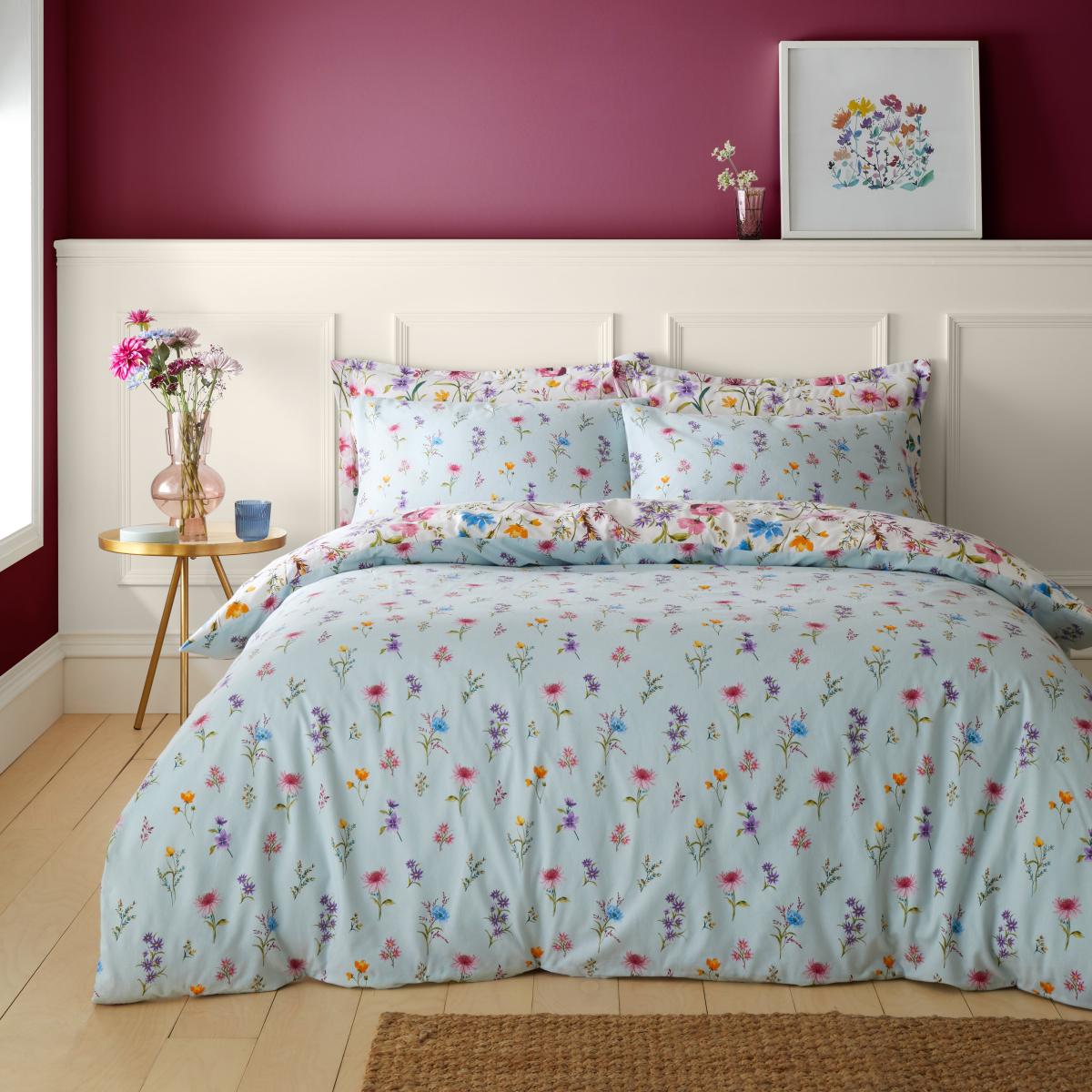 Foxley Ditsy Floral Brushed Cotton Duvet Cover and Pillowcase Set White – image 3