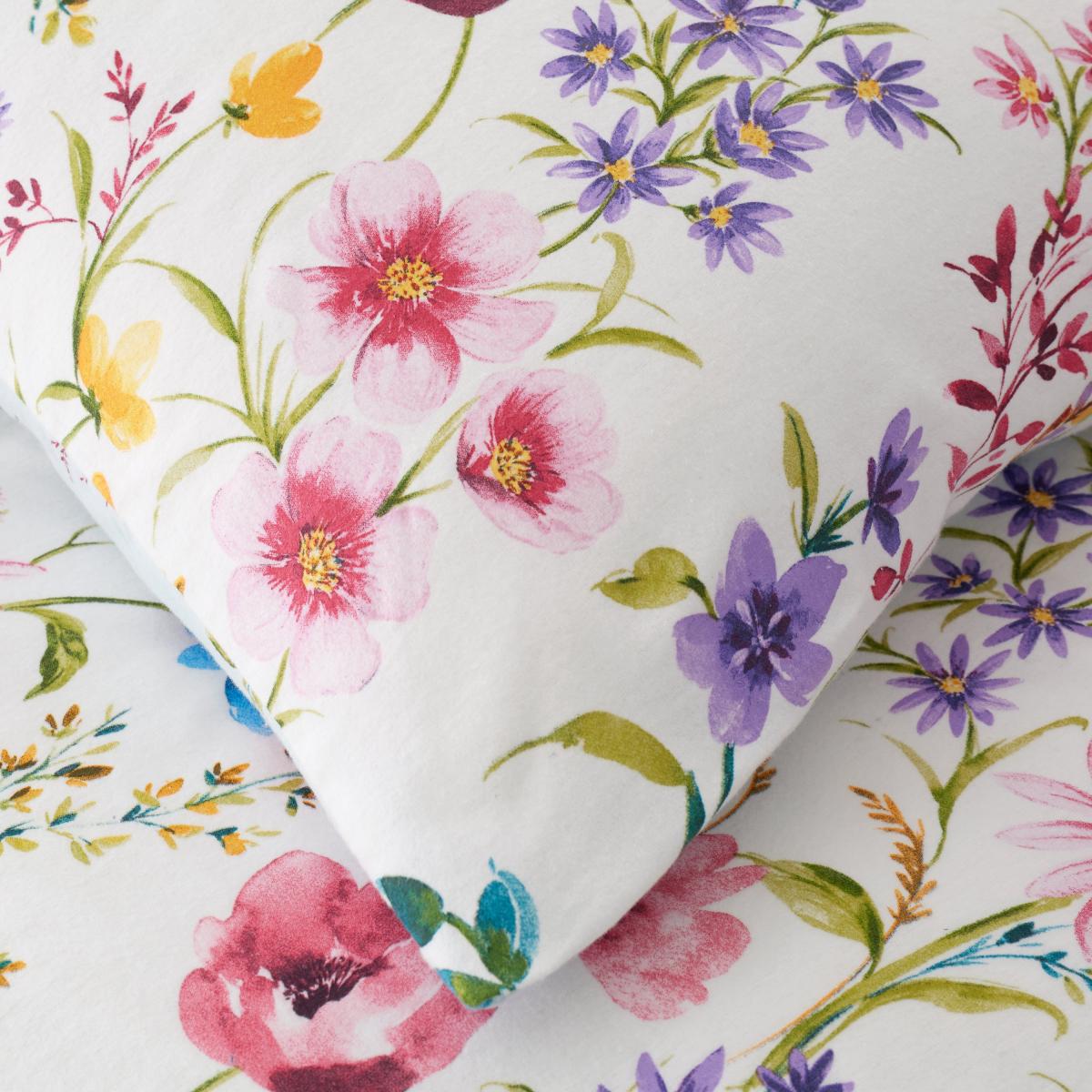 Foxley Ditsy Floral Brushed Cotton Duvet Cover and Pillowcase Set White – image 7