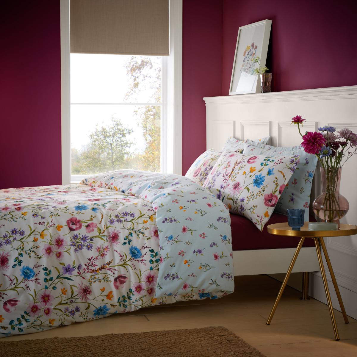 Foxley Ditsy Floral Brushed Cotton Duvet Cover and Pillowcase Set White – image 9