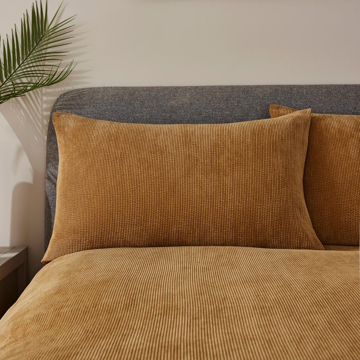 Felix Corduroy Duvet Cover and Pillowcase Set Charcoal (Grey) – image 3